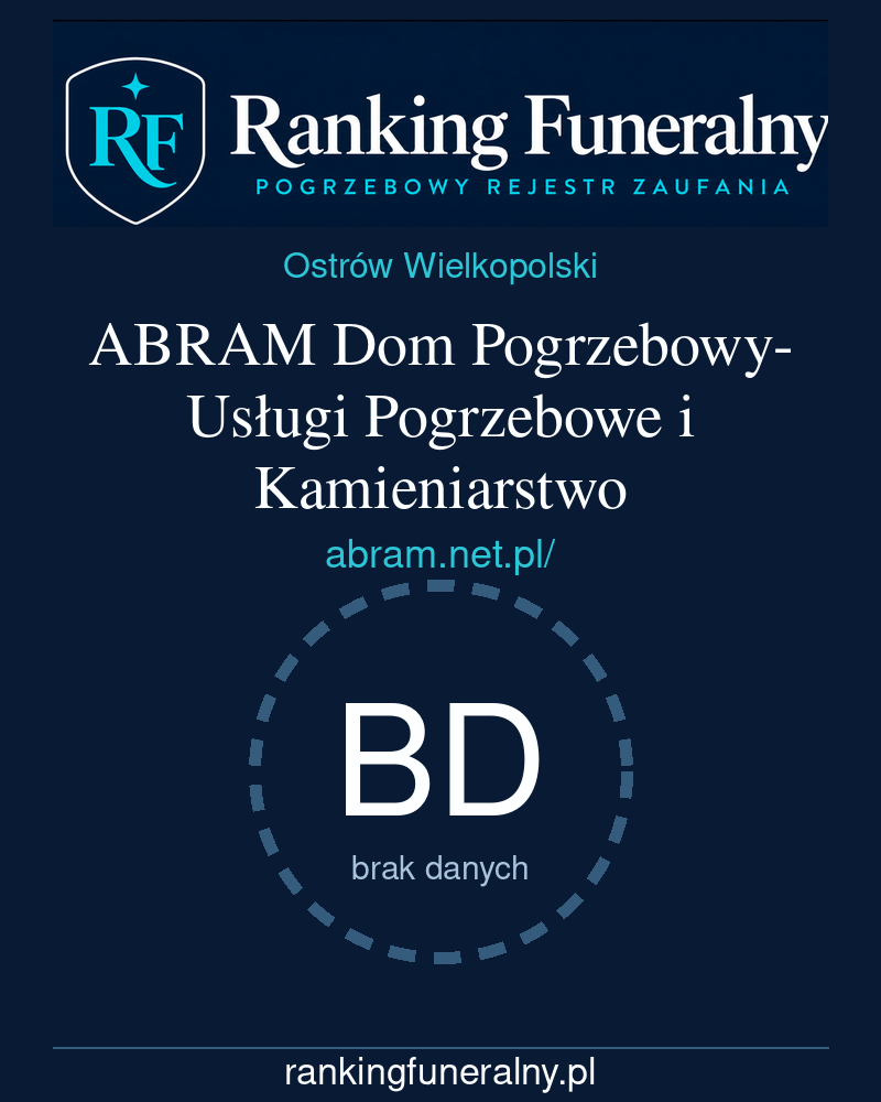 ABRAM Dom Pogrzebowy- Usługi Pogrzebowe i Kamieniarstwo - badge pionowy