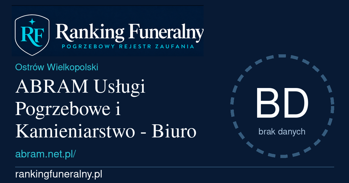 ABRAM Usługi Pogrzebowe i Kamieniarstwo - Biuro - badge poziomy