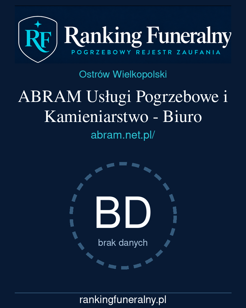 ABRAM Usługi Pogrzebowe i Kamieniarstwo - Biuro - badge pionowy