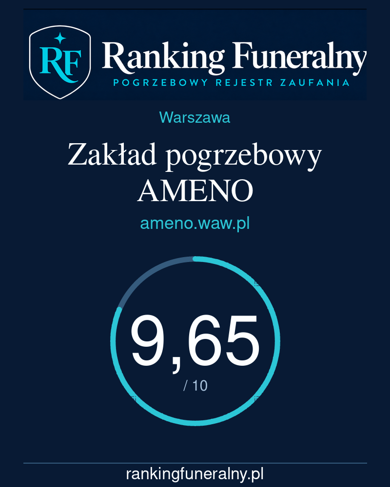 Zakład pogrzebowy AMENO - badge pionowy