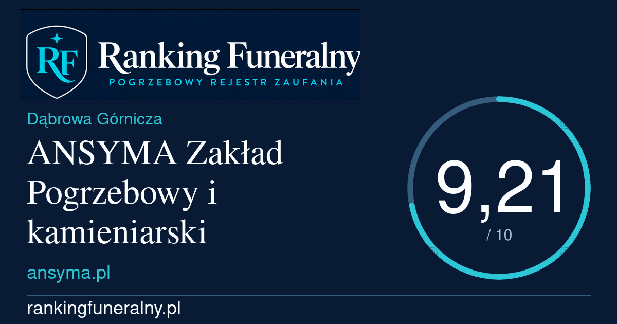 ANSYMA Zakład Pogrzebowy i kamieniarski - badge poziomy
