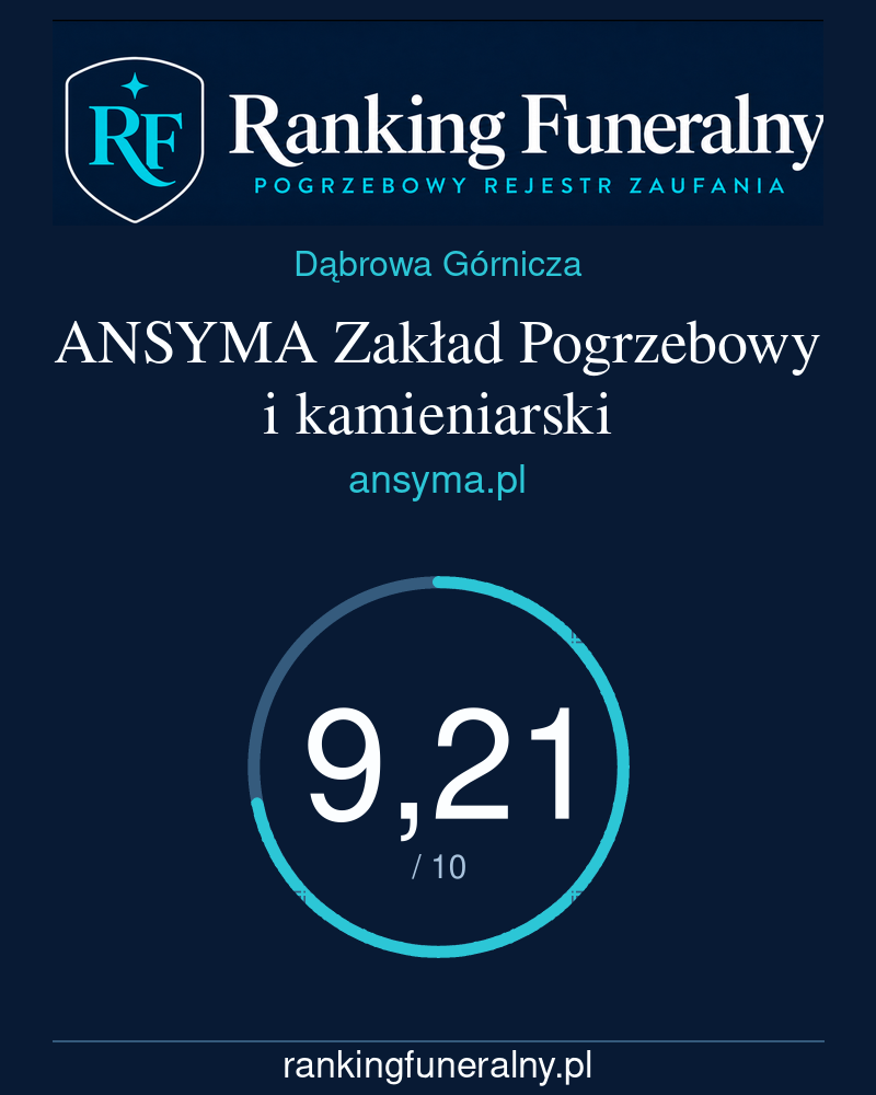 ANSYMA Zakład Pogrzebowy i kamieniarski - badge pionowy