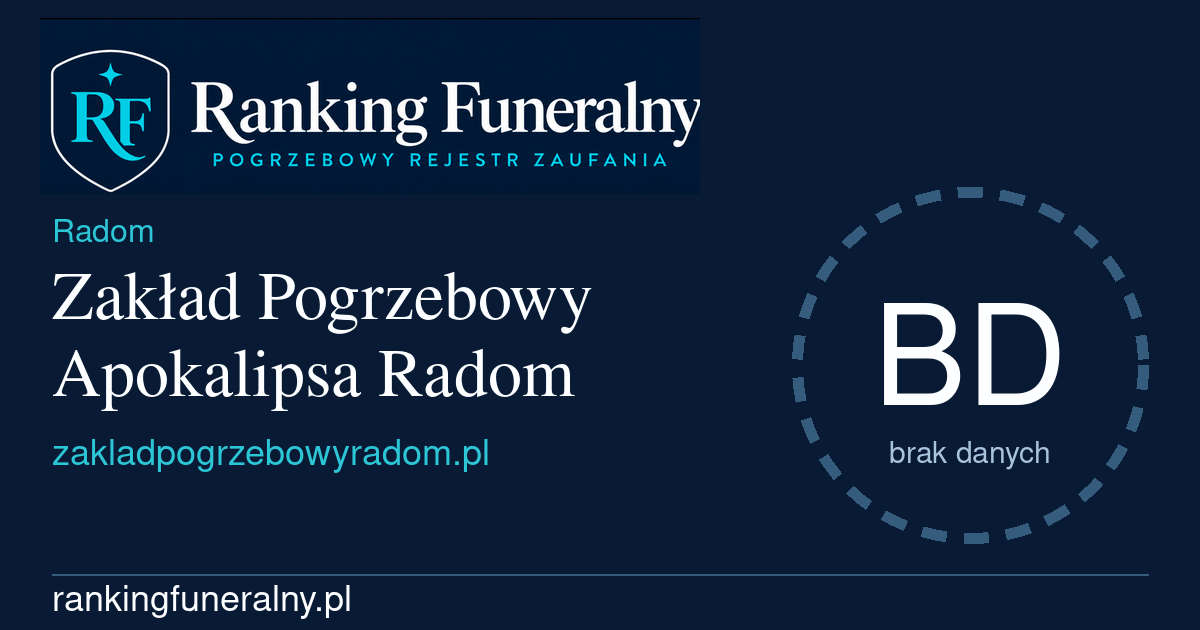 Zakład Pogrzebowy Apokalipsa Radom - badge poziomy