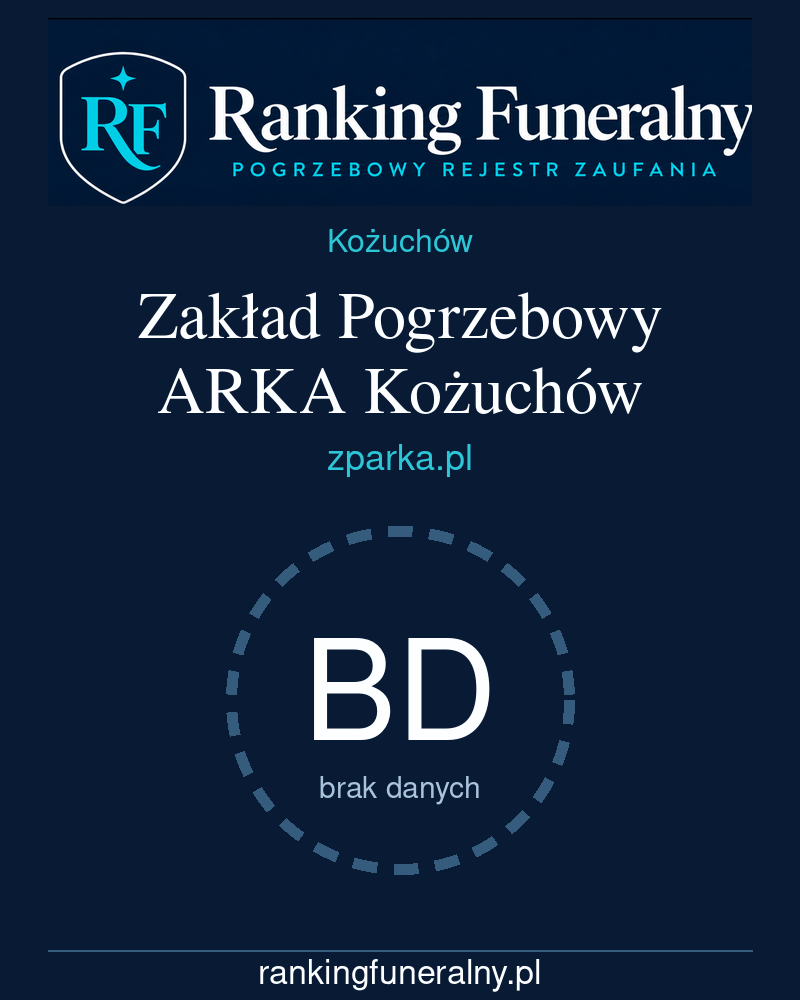 Zakład Pogrzebowy ARKA Kożuchów - badge pionowy