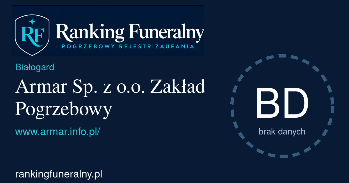 Armar Sp. z o.o. Zakład Pogrzebowy - badge poziomy