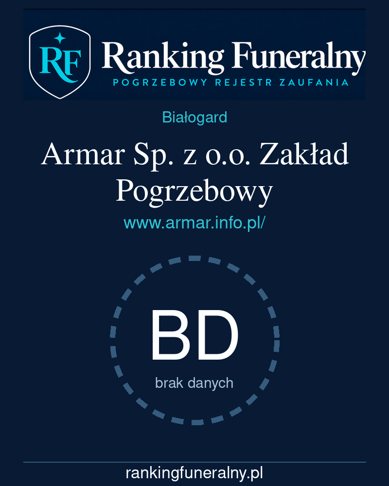 Armar Sp. z o.o. Zakład Pogrzebowy - badge pionowy