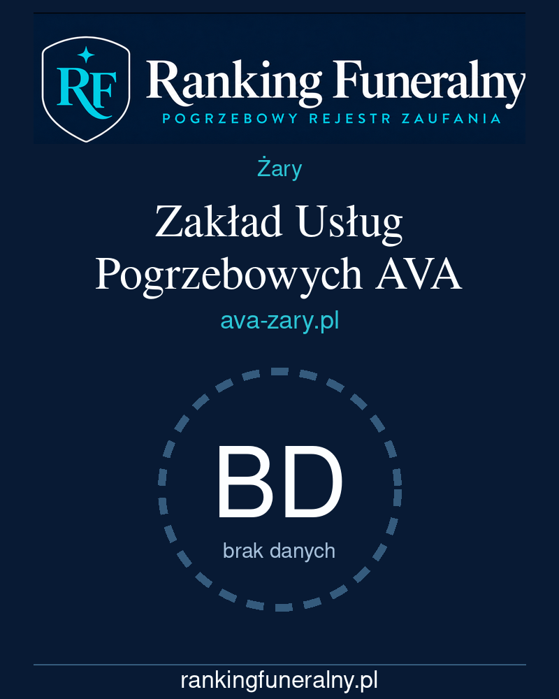 Zakład Usług Pogrzebowych AVA - badge pionowy