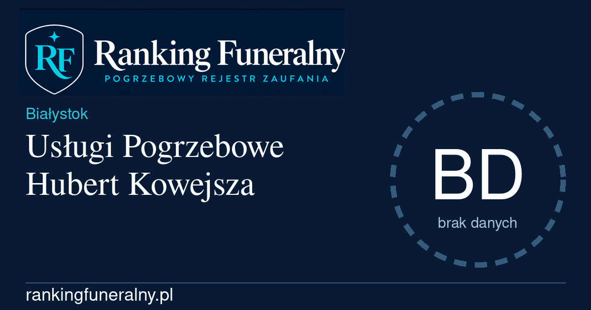 Usługi Pogrzebowe Hubert Kowejsza - badge poziomy