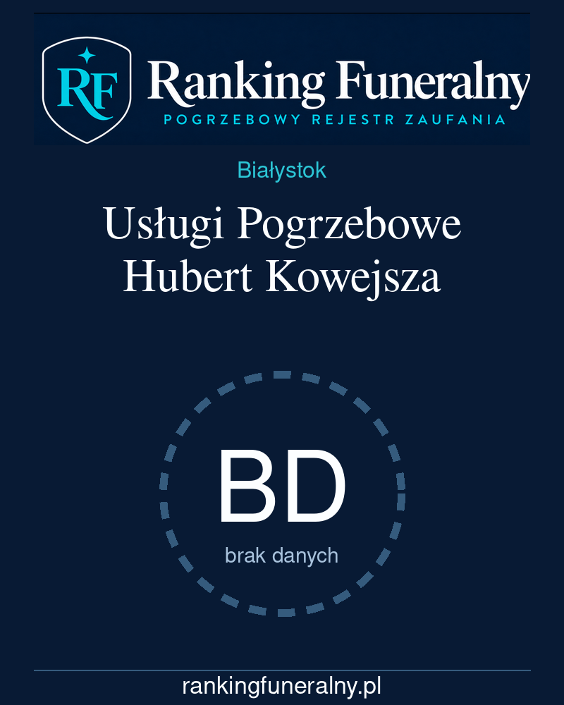 Usługi Pogrzebowe Hubert Kowejsza - badge pionowy