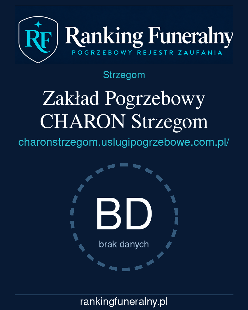 Zakład Pogrzebowy CHARON Strzegom - badge pionowy