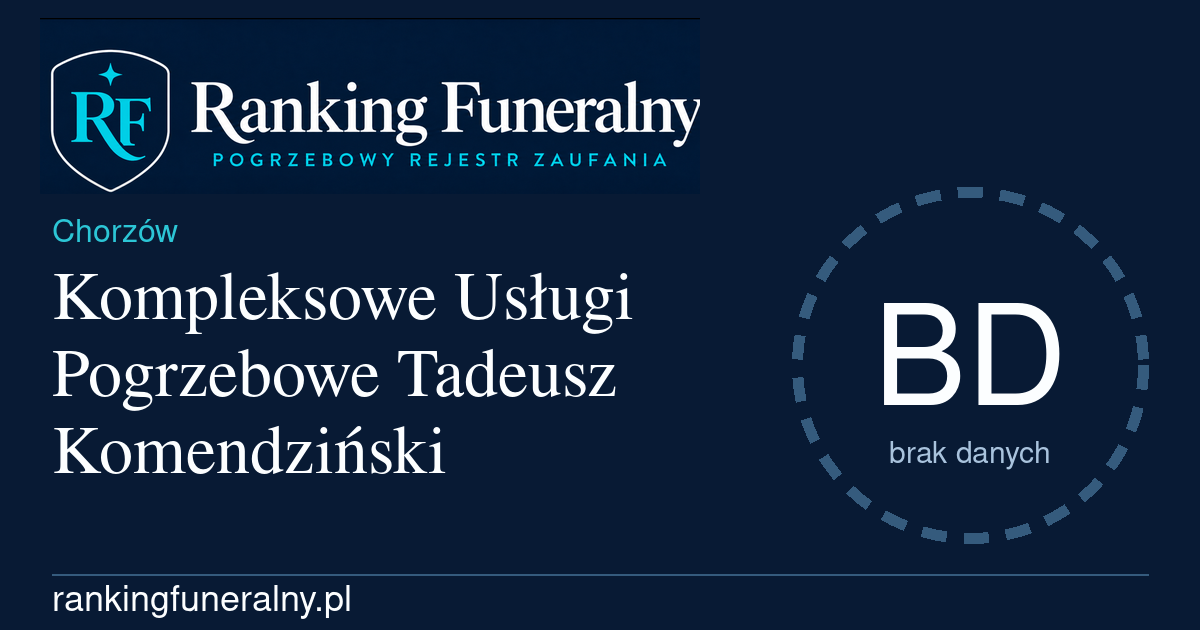 Kompleksowe Usługi Pogrzebowe Tadeusz Komendziński - badge poziomy