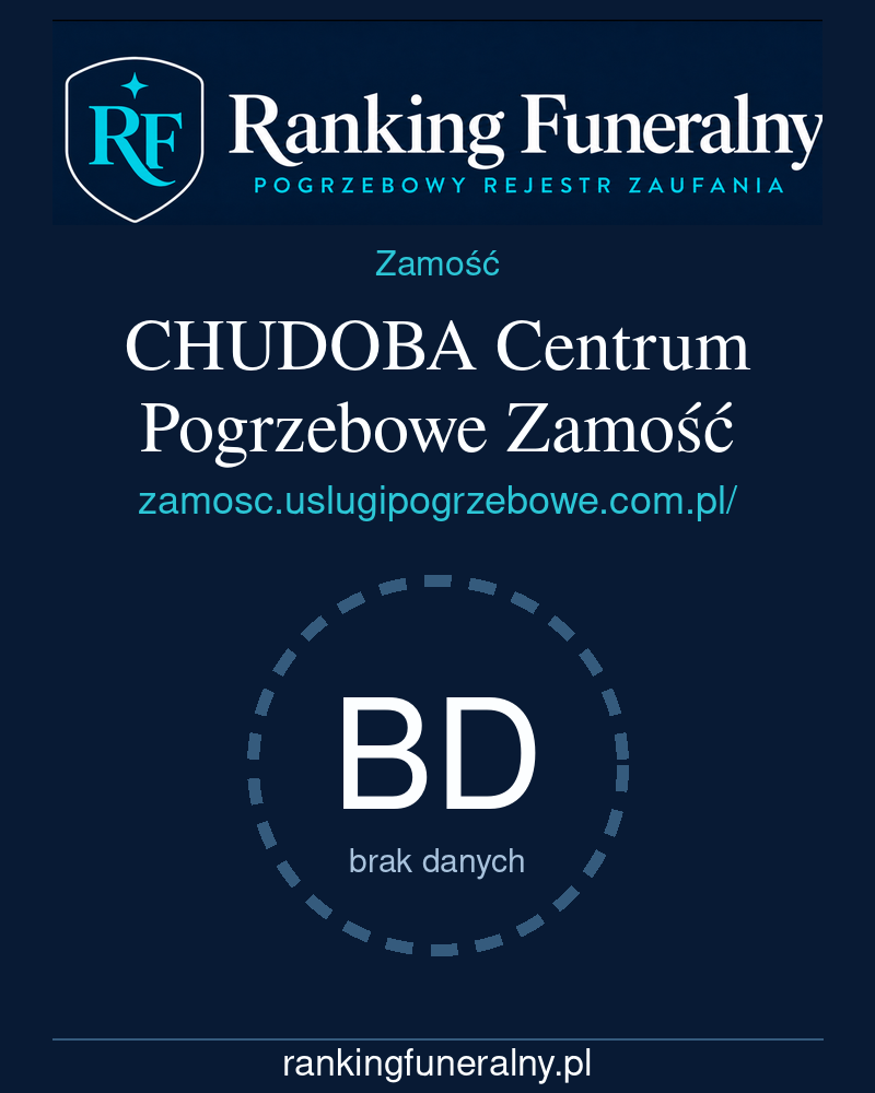 CHUDOBA Centrum Pogrzebowe Zamość - badge pionowy