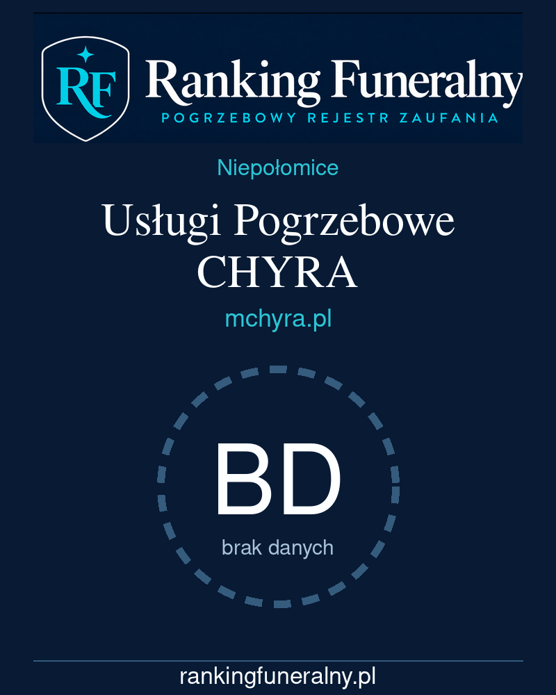 Usługi Pogrzebowe CHYRA - badge pionowy