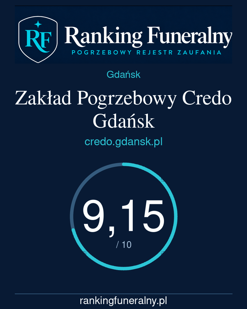 Zakład Pogrzebowy Credo Gdańsk - badge pionowy