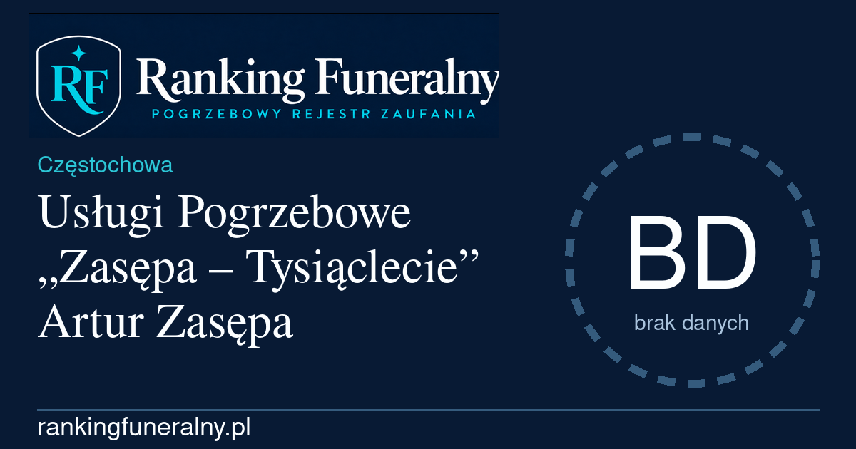 Usługi Pogrzebowe „Zasępa – Tysiąclecie” Artur Zasępa - badge poziomy
