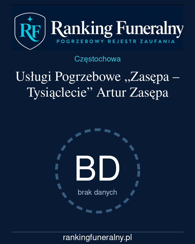 Usługi Pogrzebowe „Zasępa – Tysiąclecie” Artur Zasępa - badge pionowy