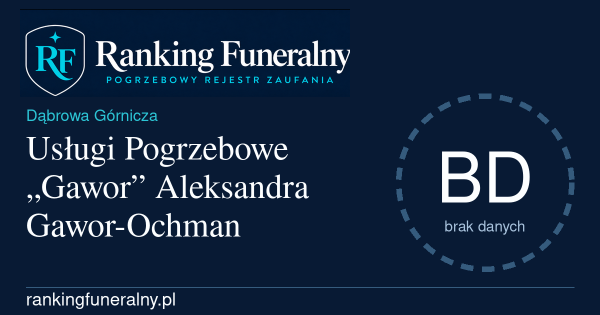 Usługi Pogrzebowe „Gawor” Aleksandra Gawor-Ochman - badge poziomy