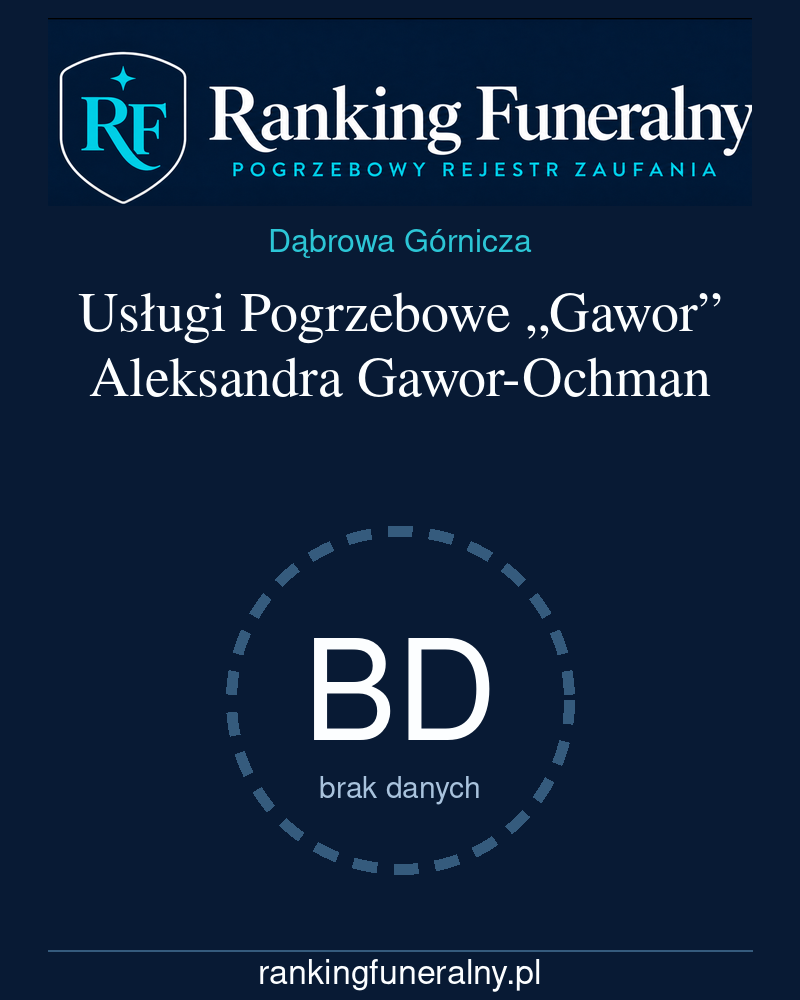 Usługi Pogrzebowe „Gawor” Aleksandra Gawor-Ochman - badge pionowy