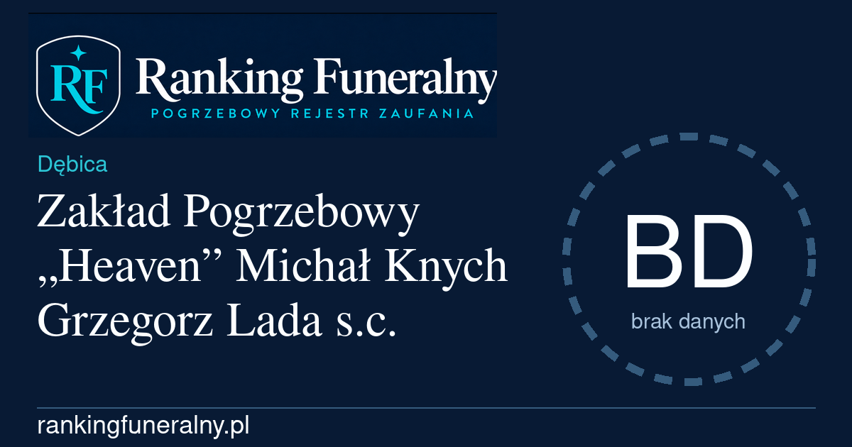 Zakład Pogrzebowy „Heaven” Michał Knych Grzegorz Lada s.c. - badge poziomy