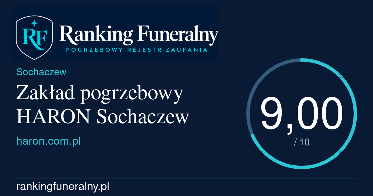Zakład pogrzebowy HARON Sochaczew - badge poziomy