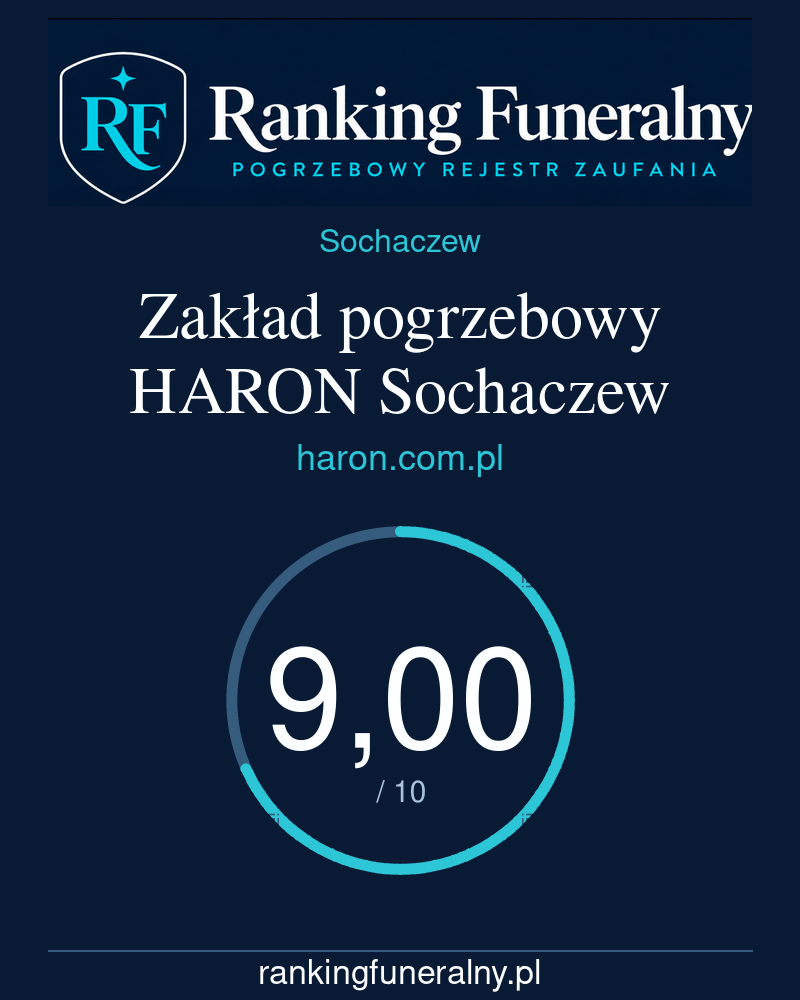 Zakład pogrzebowy HARON Sochaczew - badge pionowy