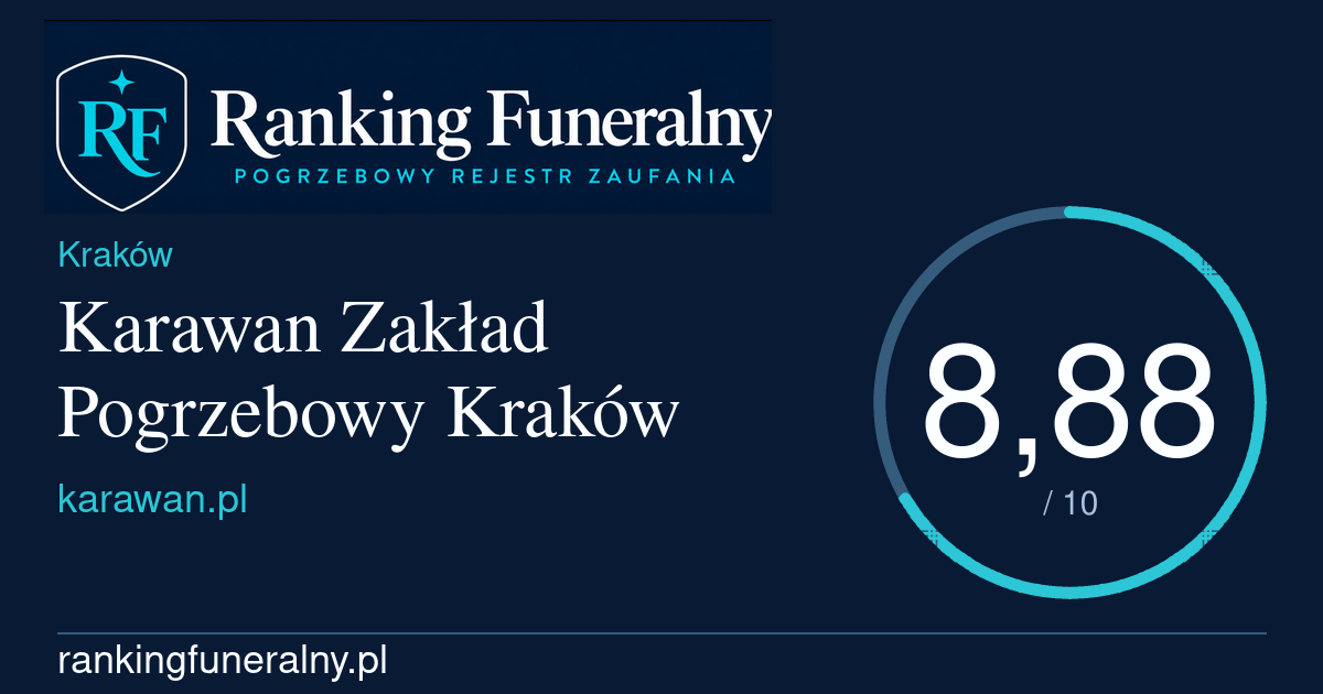 Karawan Zakład Pogrzebowy Kraków - badge poziomy
