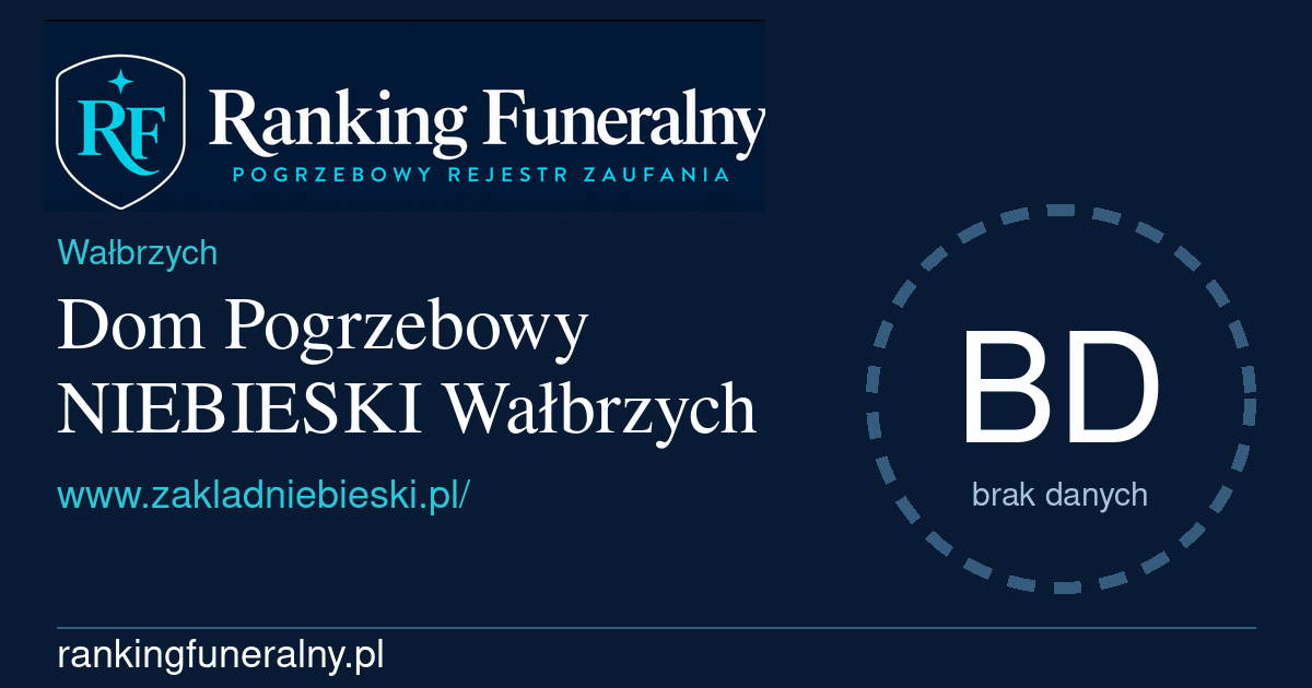 Dom Pogrzebowy NIEBIESKI Wałbrzych - badge poziomy