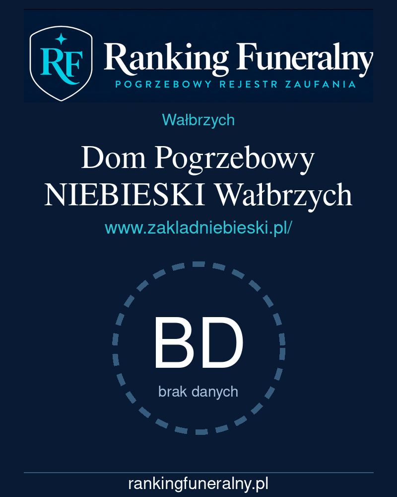 Dom Pogrzebowy NIEBIESKI Wałbrzych - badge pionowy