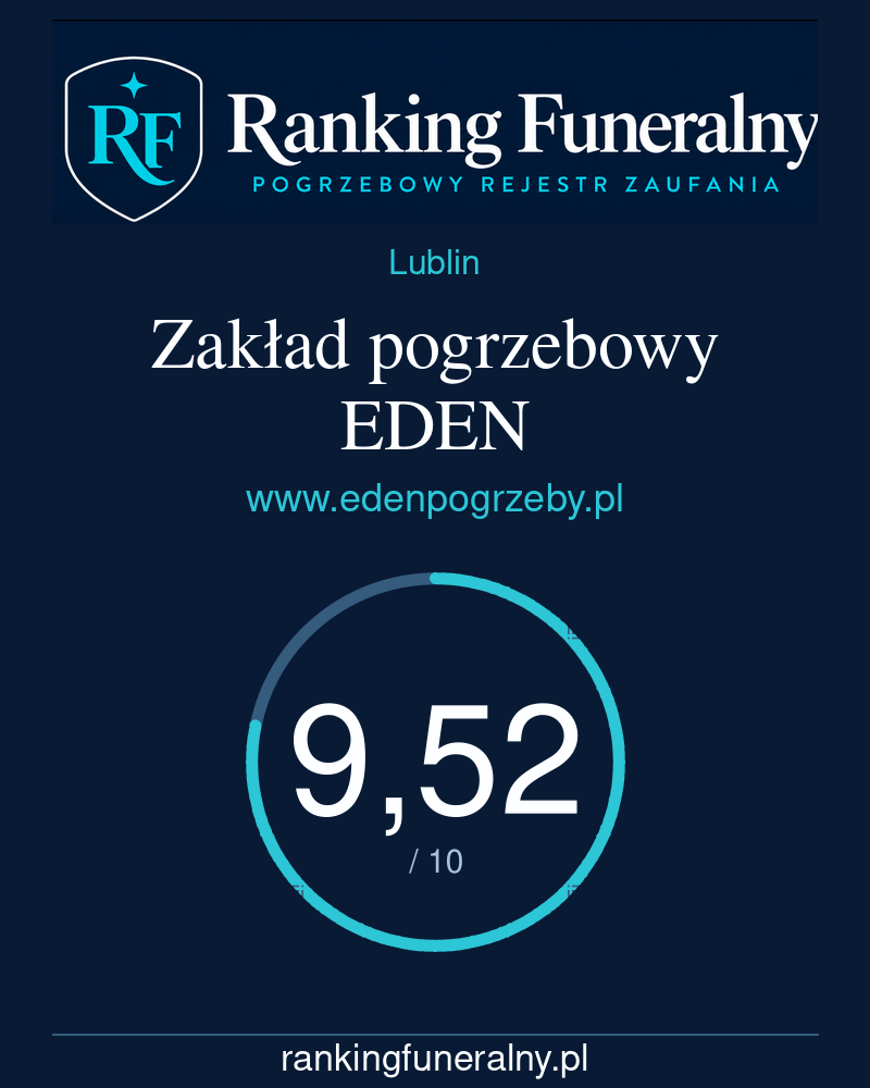 Zakład pogrzebowy EDEN - badge pionowy