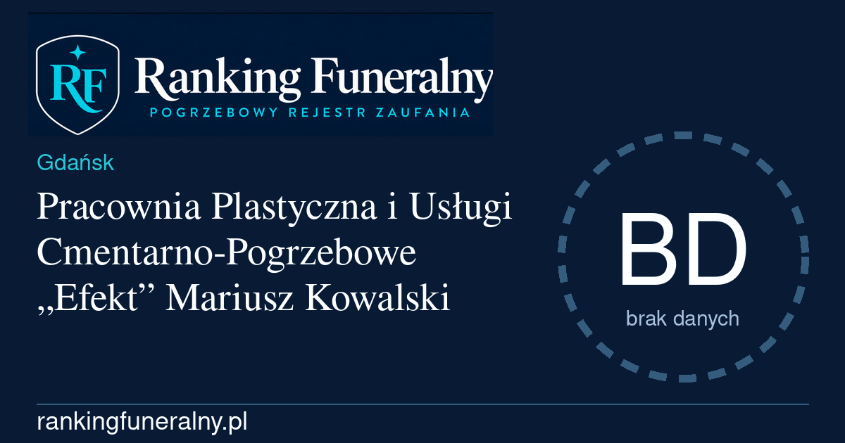 Pracownia Plastyczna i Usługi Cmentarno-Pogrzebowe „Efekt” Mariusz Kowalski - badge poziomy