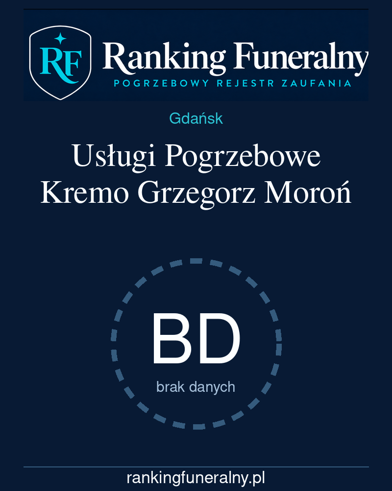 Usługi Pogrzebowe Kremo Grzegorz Moroń - badge pionowy