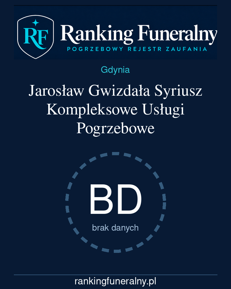 Jarosław Gwizdała Syriusz Kompleksowe Usługi Pogrzebowe - badge pionowy