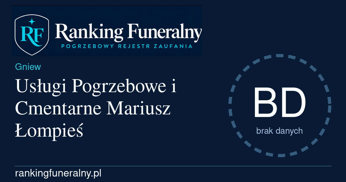 Usługi Pogrzebowe i Cmentarne Mariusz Łompieś - badge poziomy