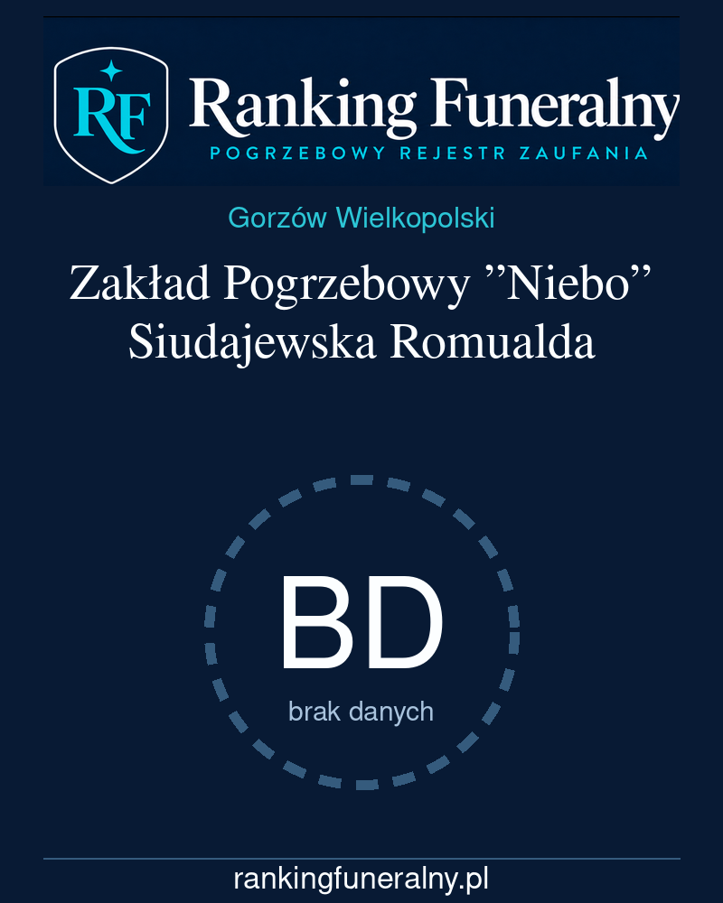 Zakład Pogrzebowy ”Niebo” Siudajewska Romualda - badge pionowy