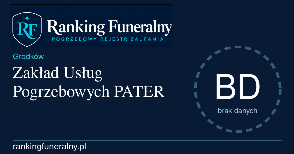 Zakład Usług Pogrzebowych PATER - badge poziomy
