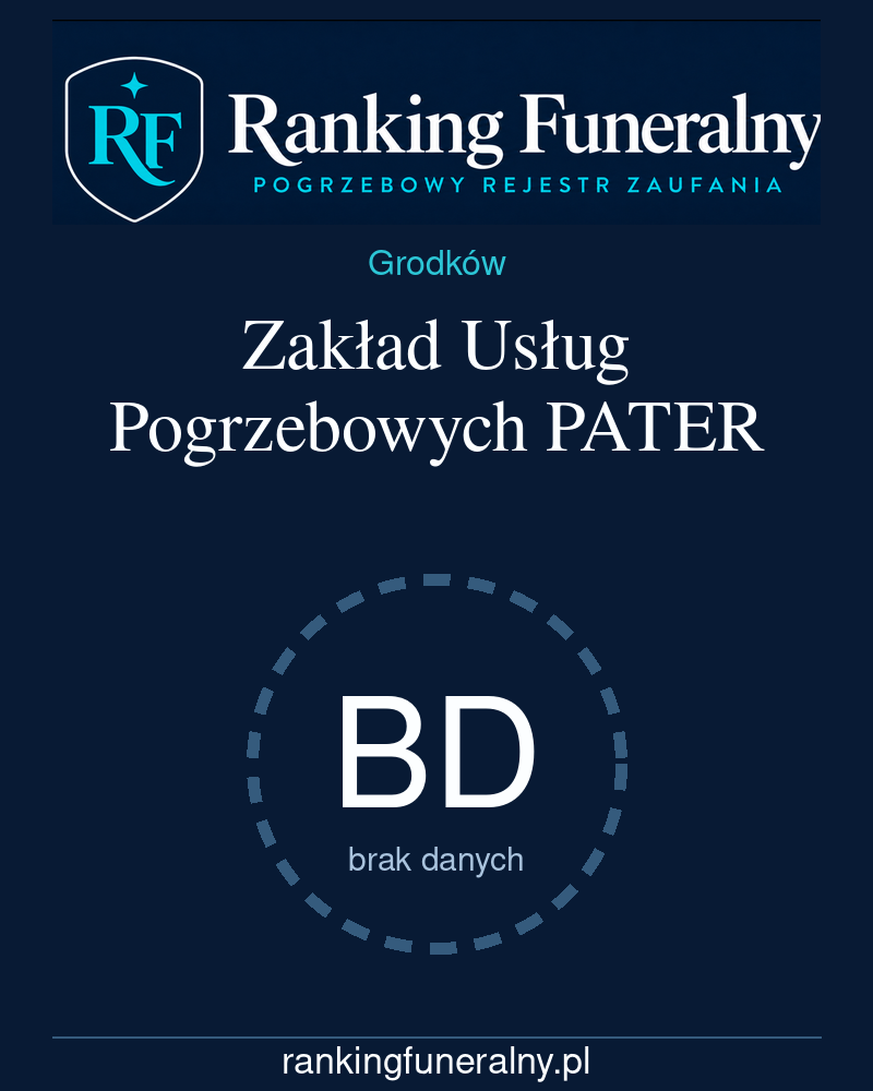 Zakład Usług Pogrzebowych PATER - badge pionowy