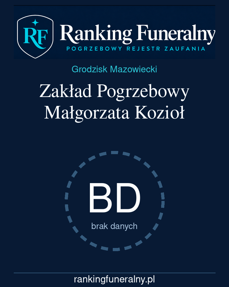 Zakład Pogrzebowy Małgorzata Kozioł - badge pionowy