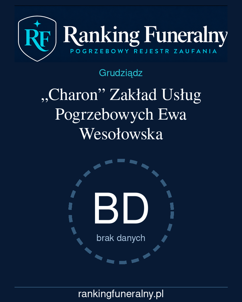 „Charon” Zakład Usług Pogrzebowych Ewa Wesołowska - badge pionowy