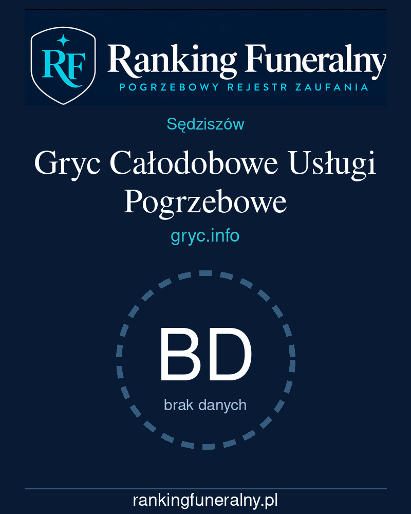 Gryc Całodobowe Usługi Pogrzebowe - badge pionowy