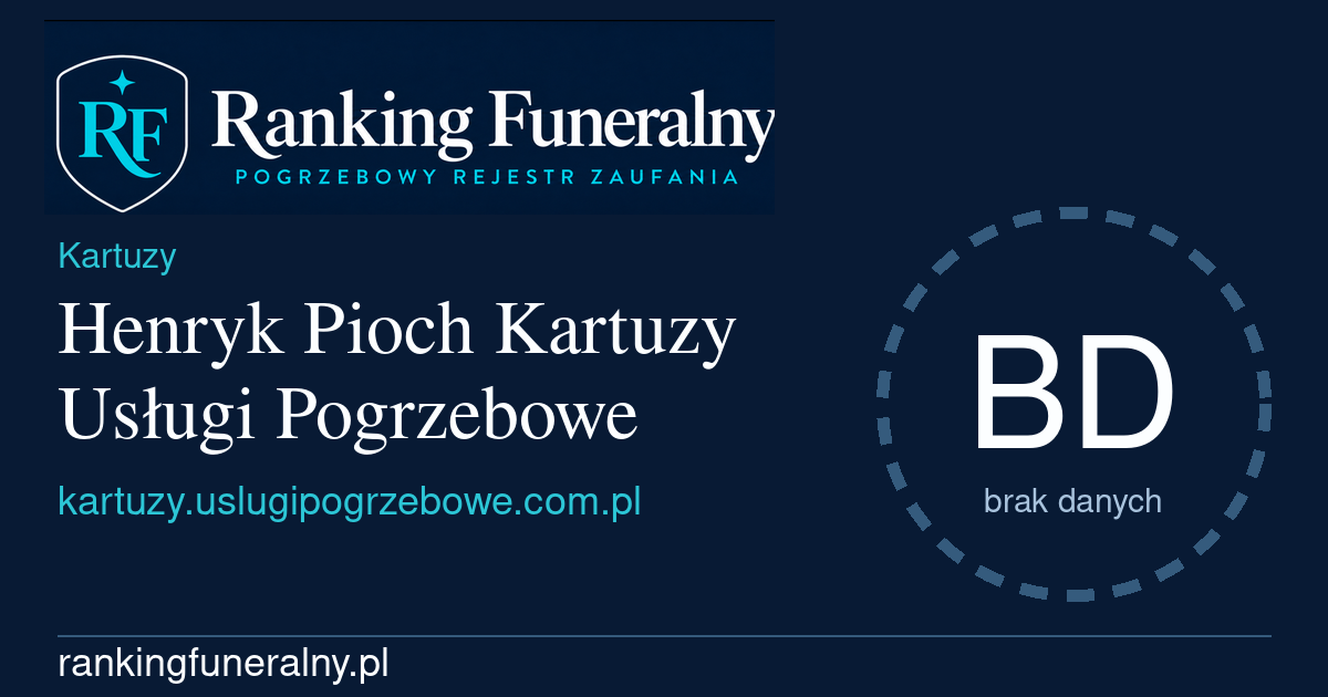 Henryk Pioch Kartuzy Usługi Pogrzebowe - badge poziomy