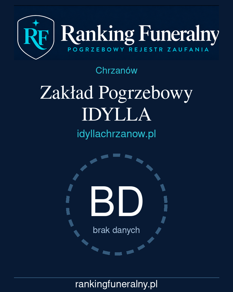 Zakład Pogrzebowy IDYLLA - badge pionowy