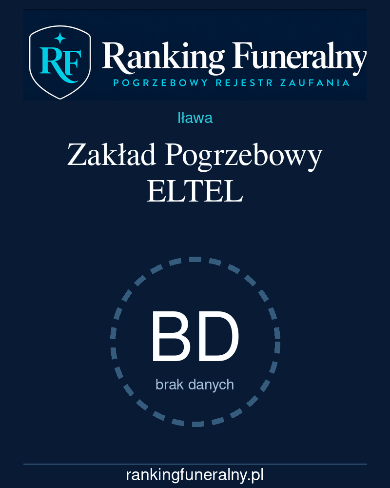 Zakład Pogrzebowy ELTEL - badge pionowy