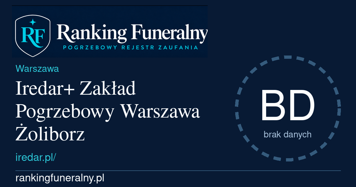 Iredar+ Zakład Pogrzebowy Warszawa Żoliborz - badge poziomy