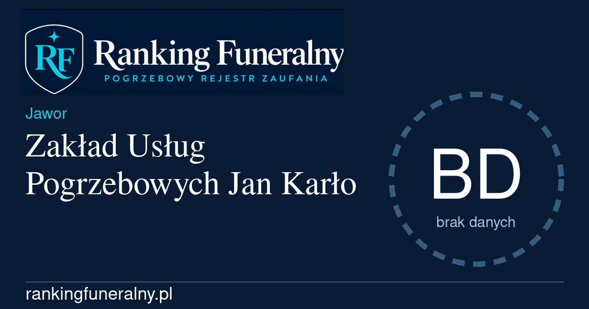 Zakład Usług Pogrzebowych Jan Karło - badge poziomy