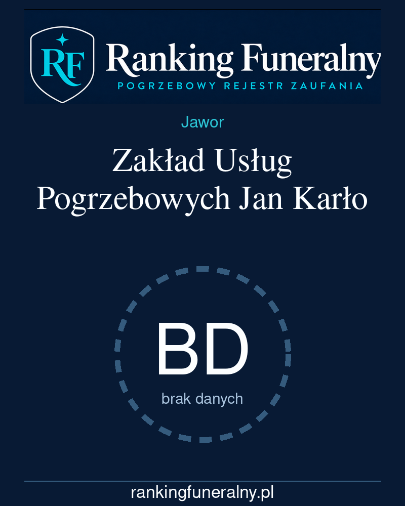 Zakład Usług Pogrzebowych Jan Karło - badge pionowy