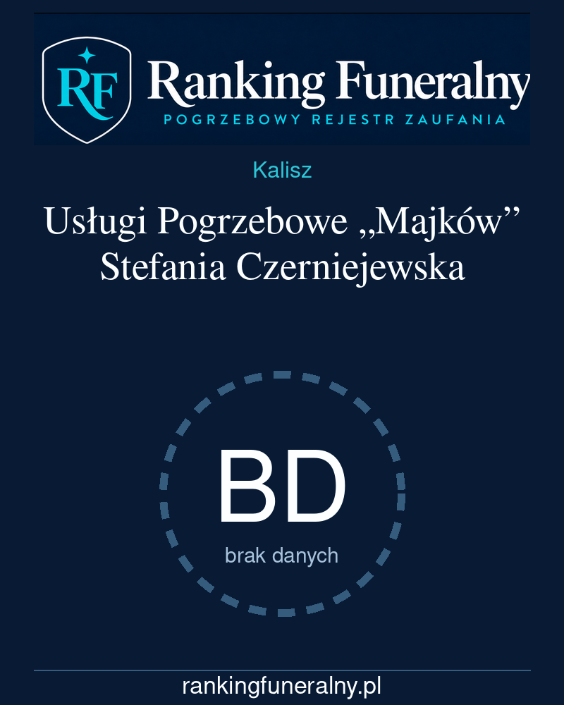Usługi Pogrzebowe „Majków” Stefania Czerniejewska - badge pionowy