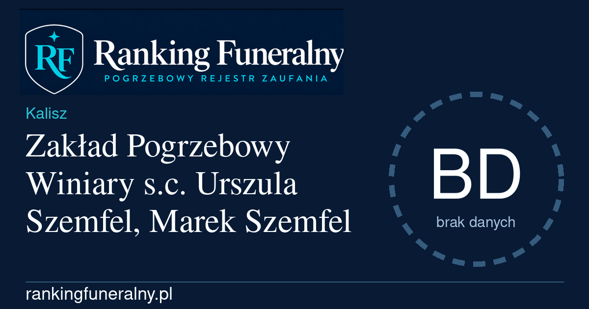 Zakład Pogrzebowy Winiary s.c. Urszula Szemfel, Marek Szemfel - badge poziomy