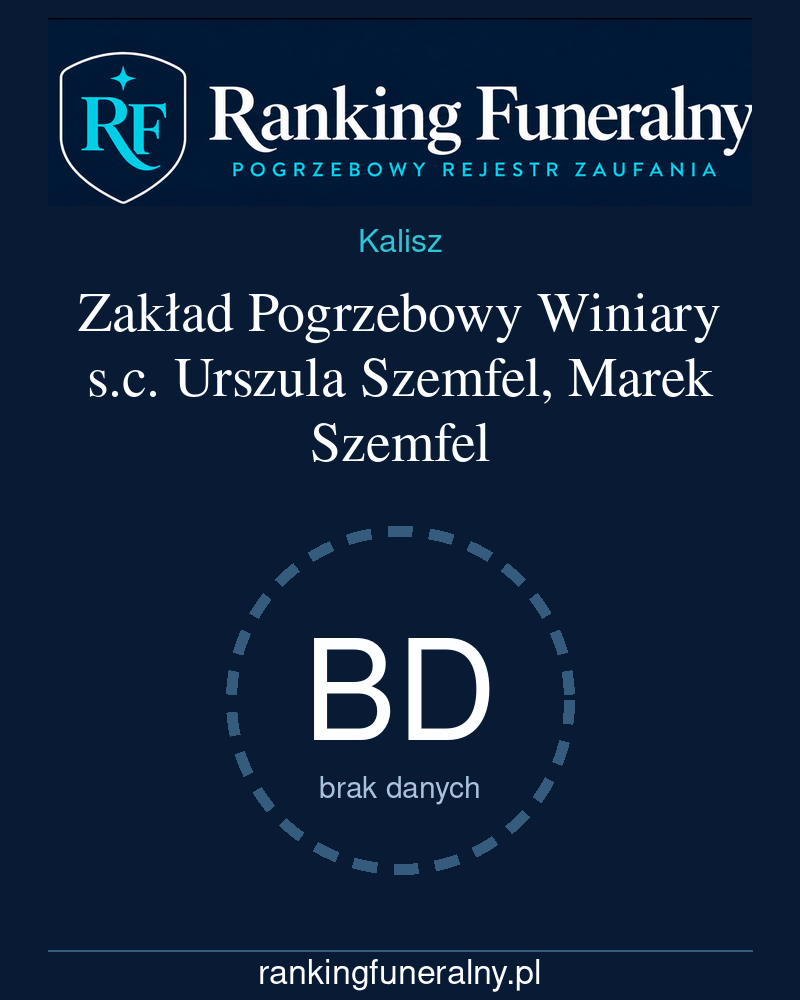 Zakład Pogrzebowy Winiary s.c. Urszula Szemfel, Marek Szemfel - badge pionowy