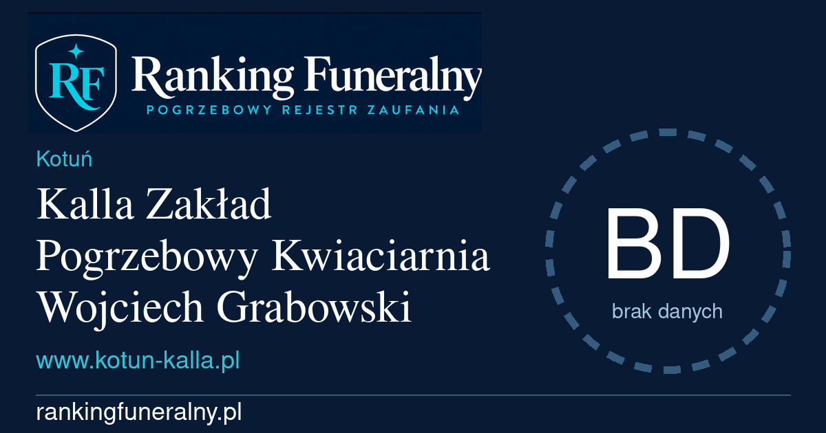Kalla Zakład Pogrzebowy Kwiaciarnia Wojciech Grabowski - badge poziomy