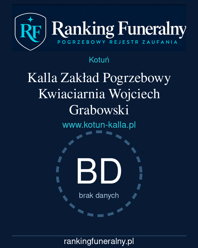 Kalla Zakład Pogrzebowy Kwiaciarnia Wojciech Grabowski - badge pionowy